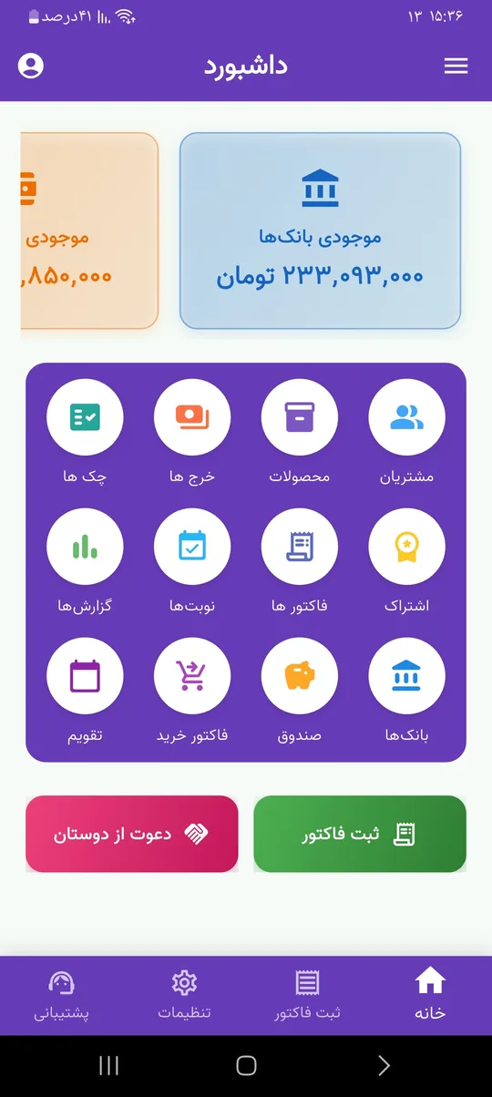 داشبورد مدیر در آناهید